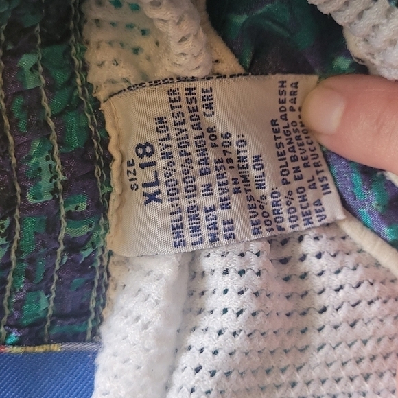 Surf Sport vintage surf trunks teal and purple XL 18 - Picture 3 of 6